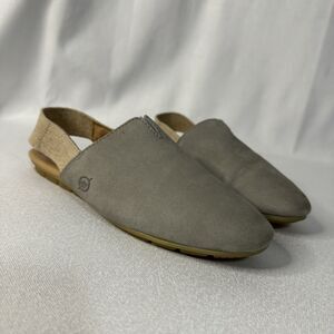 Born Women's Size 6M Gray Leather Slingback Sandals Comfort Shoes Pre-owned